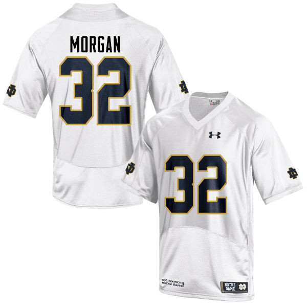 Men's NCAA Notre Dame Fighting Irish #32 D.J. Morgan Stitched College Under Armour Authentic White Football Jersey CT10V06YJ